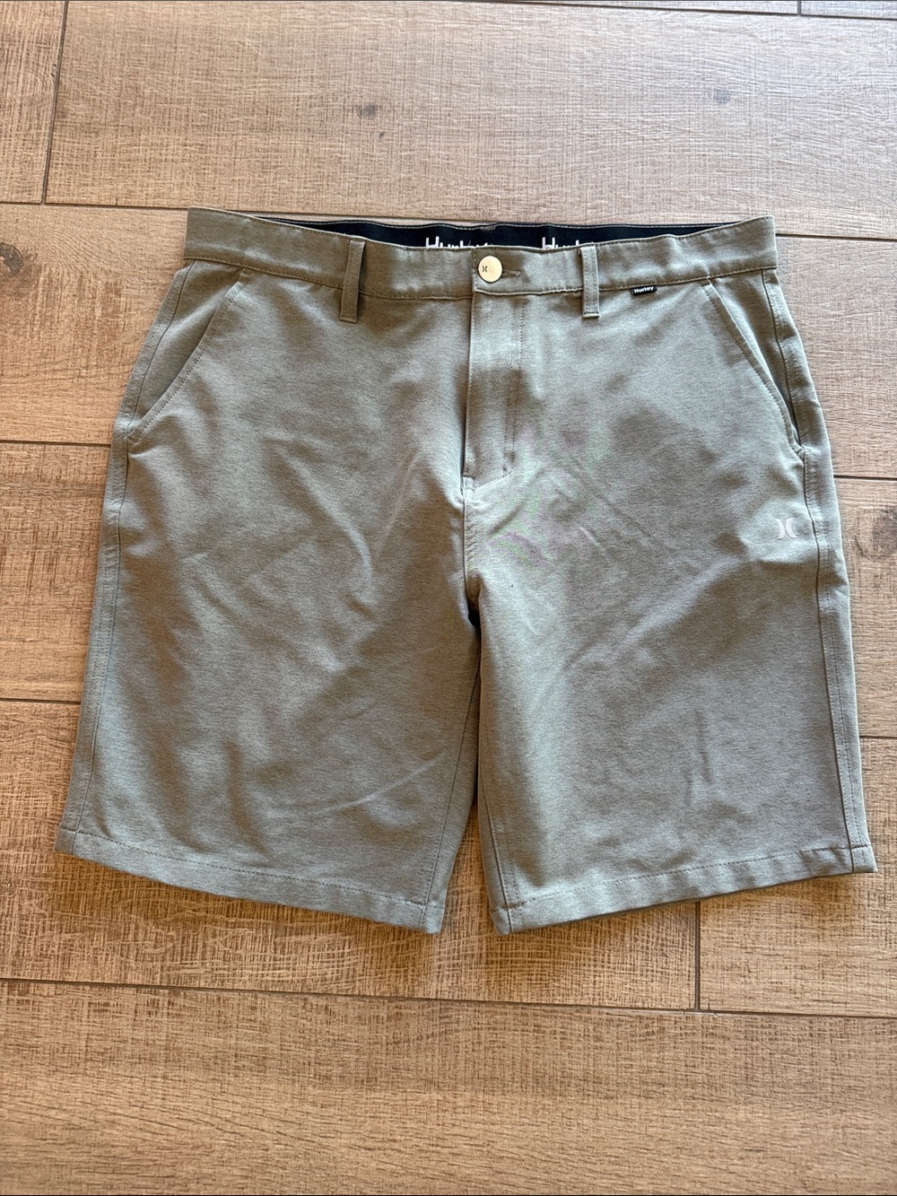 Hurley Men's Olive Green Flat Front Shorts